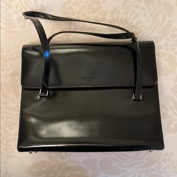 Vintage Kate Spade Black Leather Handbag with Minimalist Design - Picture 1 of 8